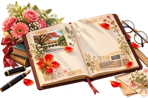  Sổ lưu bút kỷ niệm học trò hoa phượng kính mắt - File JPG