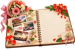 File JPG - Sổ lưu bút kỷ niệm học trò hoa phượng trường học