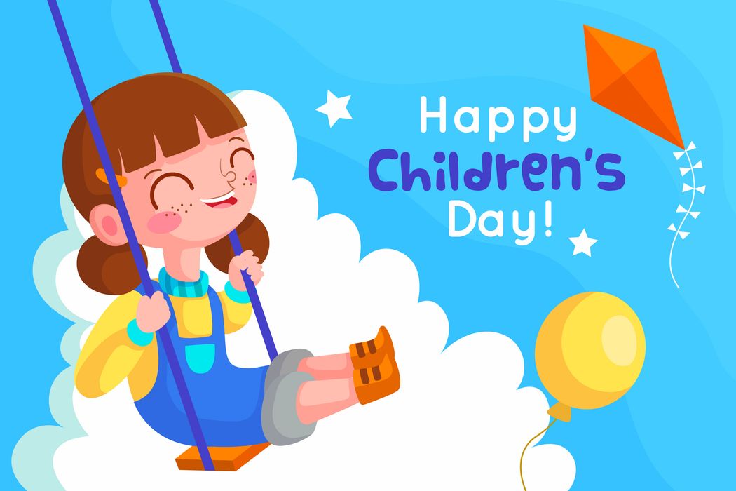 Ảnh banner trẻ vui chơi trên mây mừng ngày lễ của trẻ - CR1151