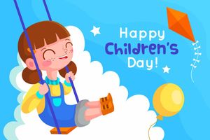 Ảnh banner trẻ vui chơi trên mây mừng ngày lễ của trẻ - CR1151