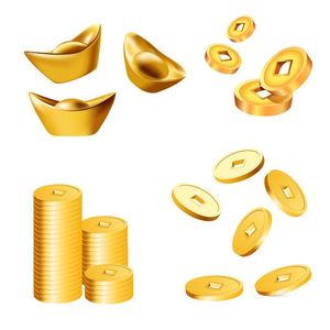 Bộ sưu tập ảnh vẽ tay thỏi vàng, tiền vàng sang trọng 3D File số 057