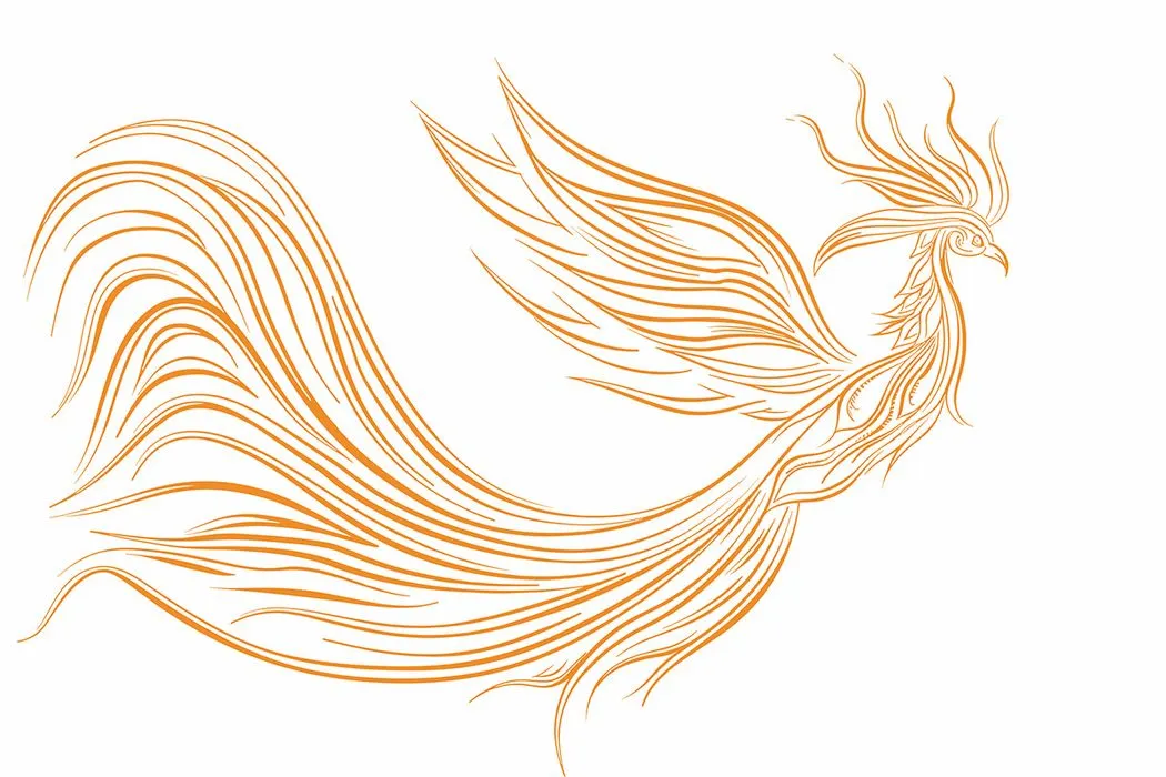 Mẫu ảnh minh họa phượng hoàng vẽ tay màu nước vector CR046