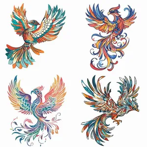Mẫu ảnh minh họa chim phượng hoàng ngũ sắc vector CR068
