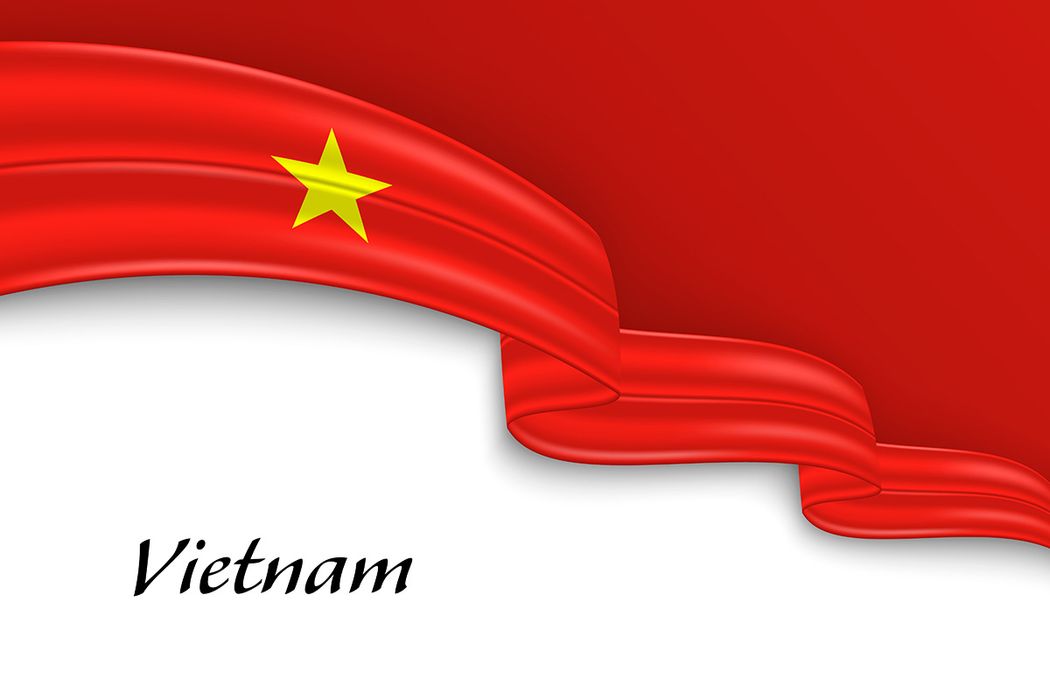 Ảnh dải cờ Việt Nam uốn lượn vector mẫu số 208