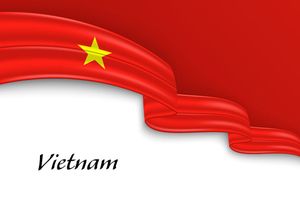 Ảnh dải cờ Việt Nam uốn lượn vector mẫu số 208