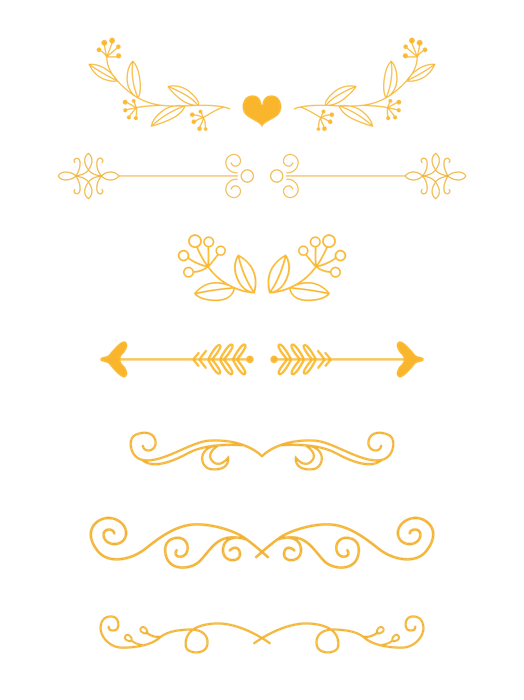 Mẫu đường hoa văn màu vàng sang trọng vector file PNG 079