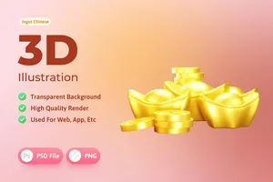 Ảnh minh họa thỏi vàng 3D chất lượng cao vector CR003