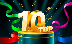 Mẫu số sale giảm giá 10% 3D màu vàng gold PNG chất lượng cao CR082