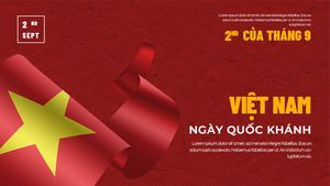 Banner cờ Việt Nam đang tung bay, mang đậm tinh thần dân tộc mừng ngày 2-9 PSD 29