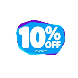 Mẫu số sale giảm giá 10% 3D màu trắng nền xanh PNG chất lượng cao CR072