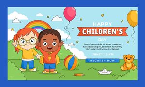 Mẫu banner, background website trẻ em vui chơi vector CR773