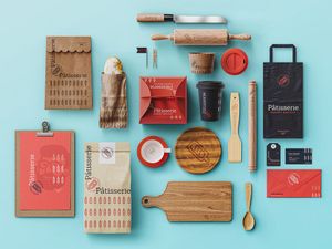 Mẫu mockup nhận diện thương hiệu bánh ngọt file 2 PSD