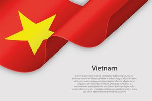 Mẫu ảnh cờ Việt Nam tung bay uốn lượn vector mẫu số 133