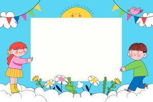 Mẫu thiệp poster trẻ em vui chơi CR832