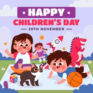 Mẫu poster trẻ vui mừng chào quốc tế thiếu nhi CR713