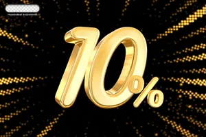 Mẫu số sale giảm giá 10% 3D màu vàng PNG chất lượng cao CR122