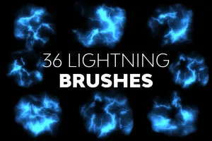 Bộ Brush 36 hiệu ứng tia sét tuyệt đẹp