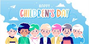 Mẫu banner trẻ vui chơi đuổi bắt mừng ngày lễ thiếu nhi - CR927