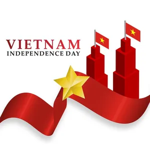 Ảnh minh họa chào mừng ngày quốc khánh Việt Nam cờ đỏ sao vàng uốn lượn File AI 018