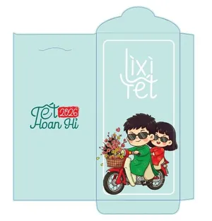 Lì Xì Tết 2026 Phong Cách Hoạt Hình Dễ Thương - File CDR Vector