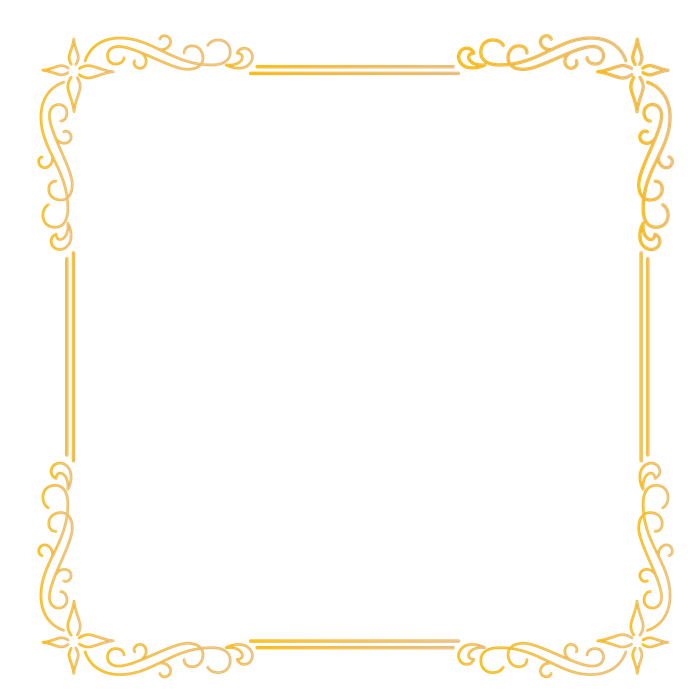 Mẫu khung hoa văn hình vuông màu vàng chất lượng cao vector File PNG 025