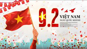 Banner Tay cờ Việt Nam đang tung bay, mang đậm tinh thần dân tộc mừng ngày 2-9 PSD 30