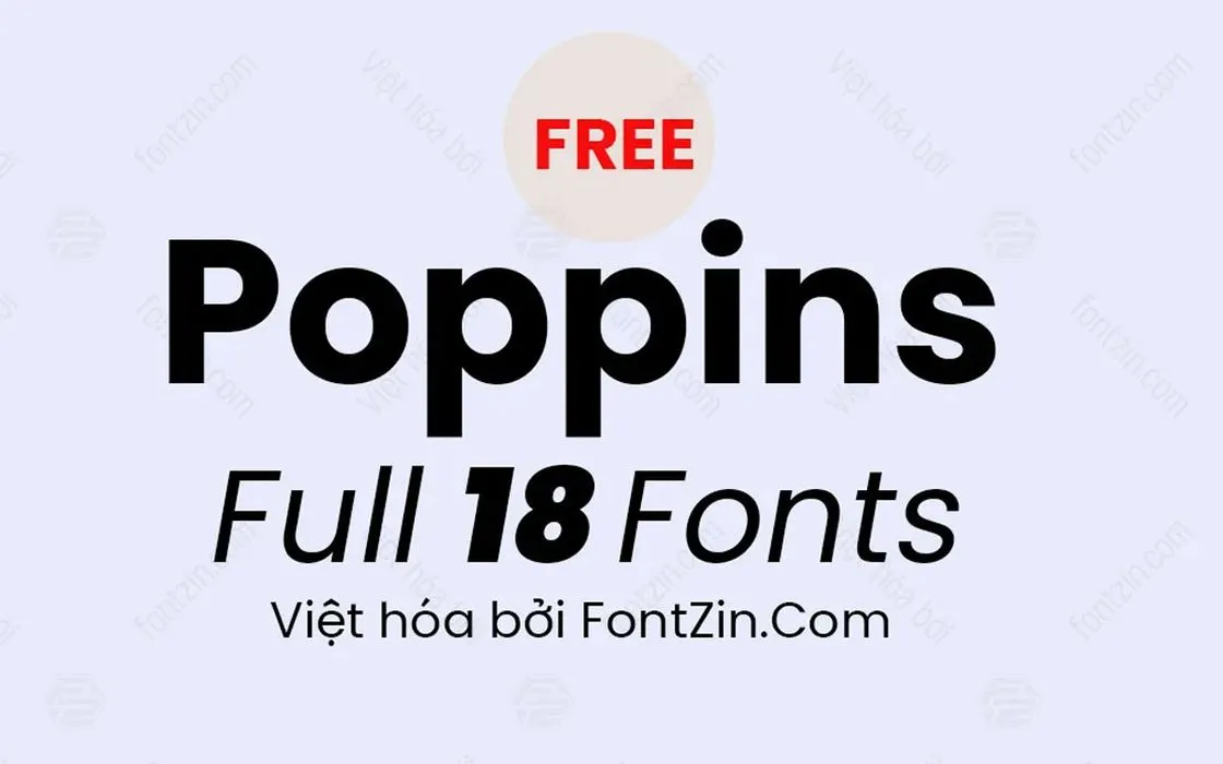 Font chữ không chân FzPoppins hóa