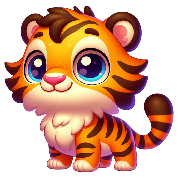 Ảnh con hổ vector phong cách chibi chất lượng cao File PNG - 001