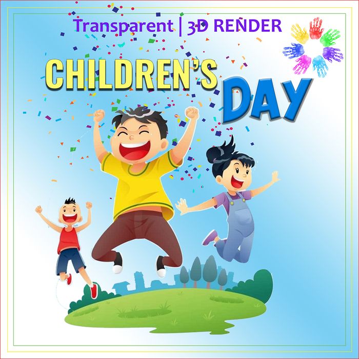 Mẫu poster trẻ em vui chơi trên đồng cỏ vector CR790