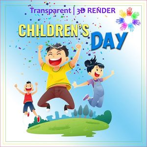 Mẫu poster trẻ em vui chơi trên đồng cỏ vector CR790