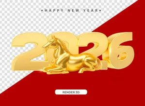 Số 2026 màu vàng  gold PNG file số 4