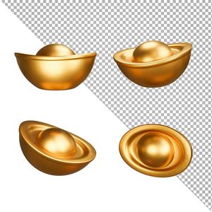 Hình ảnh 4 thỏi vàng vector chất lượng cao 3D File CR 007