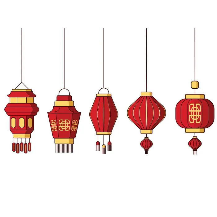 Ảnh minh họa đèn lồng đỏ phong cách trung hoa vector file AI CR021