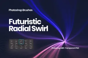 Bộ Brush 10 hiệu ứng vòng xoáy ánh sáng công nghệ tương lại huyền ảo