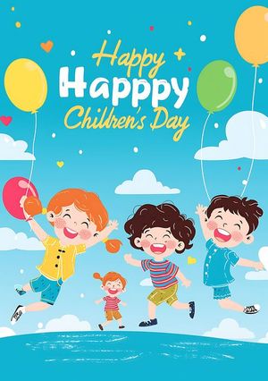 Poster trẻ em mừng ngày lễ kỷ niệm ngày của trẻ file vector mẫu CR548
