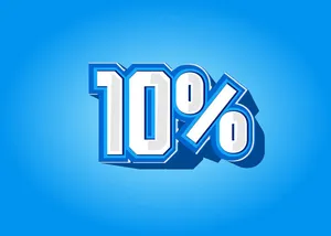 Mẫu số sale giảm giá 10% 3D màu xanh vector chất lượng cao CR003