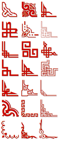 Mẫu khung hoa văn chất lượng cao vector File PNG 009