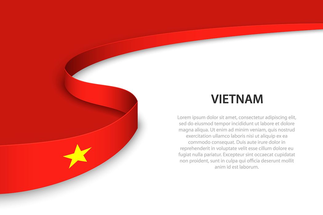 Ảnh dải cờ Việt Nam uốn lượn vector mẫu số 200