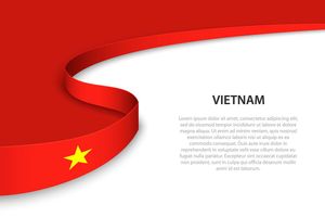 Ảnh dải cờ Việt Nam uốn lượn vector mẫu số 200