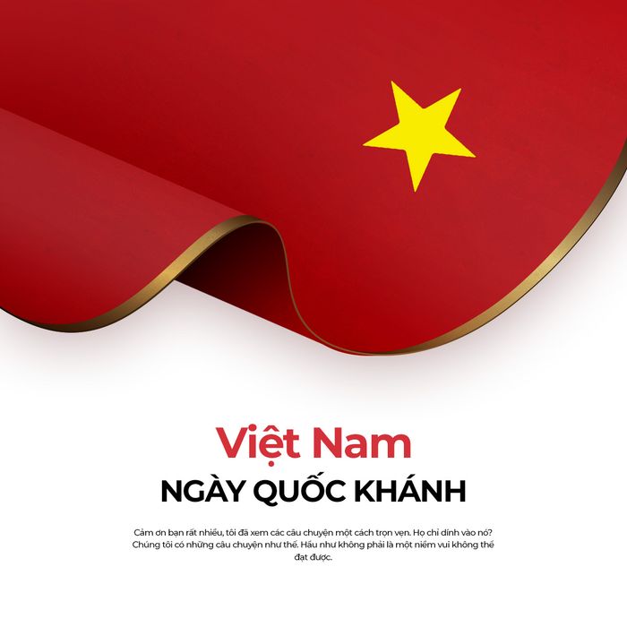 Poster chào mừng ngày quốc khánh Việt Nam nền trắng cờ đỏ PSD 22