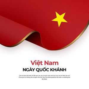 Poster chào mừng ngày quốc khánh Việt Nam nền trắng cờ đỏ PSD 22