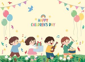 Ảnh poster trẻ vui chơi trên với nhau ngày của trẻ vector CR639