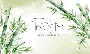 Mẫu backgroud rừng tre tranh màu nước file AI 057