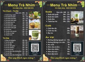 Menu Nhím Trà – phong cách urban - File Corel