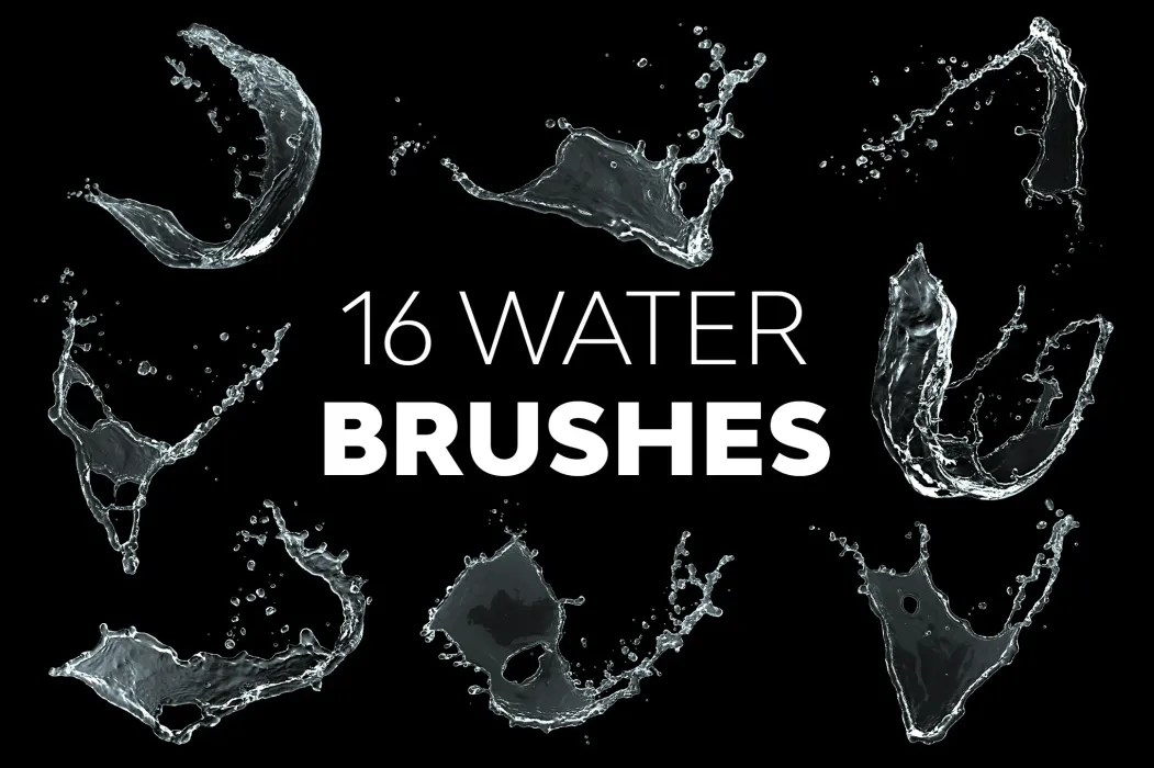 Bộ Brush 16 cọ hiệu ứng nước tung tóe cho photoshop
