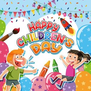 Ảnh poster trẻ vui chơi vui vẻ mừng ngày lễ của trẻ - CR1227