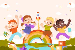 Mẫu banner, background trẻ vui chơi ngày lễ của trẻ - CR1073