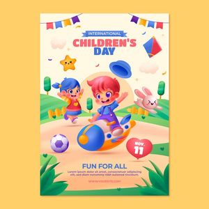 Mẫu poster trẻ vui mừng ngày thiếu nhi CR729