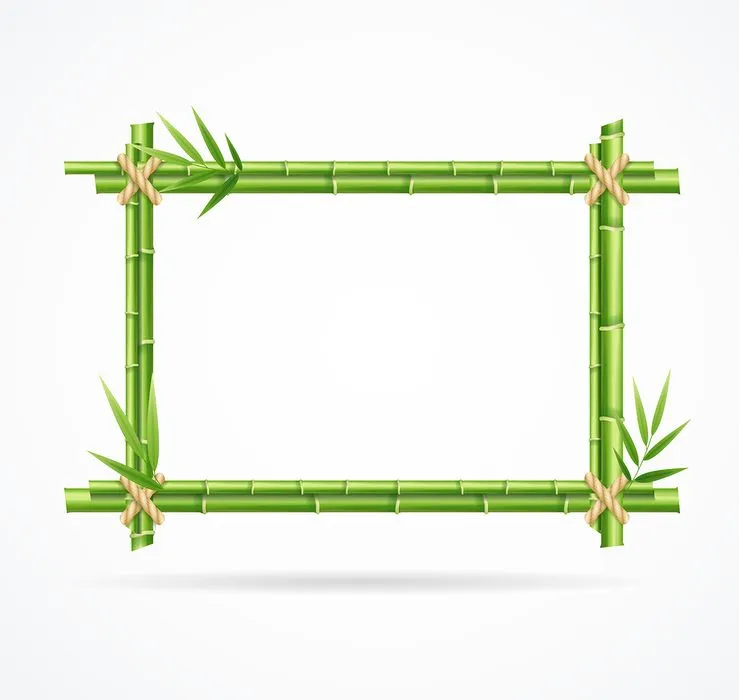 Bộ khung ảnh cây tre tự nhiên 3D vector file AI 078