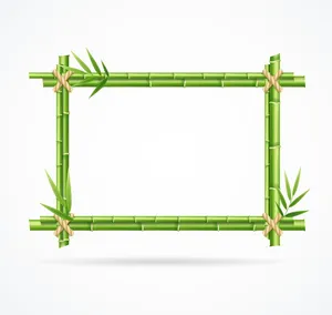 Bộ khung ảnh cây tre tự nhiên 3D vector file AI 078